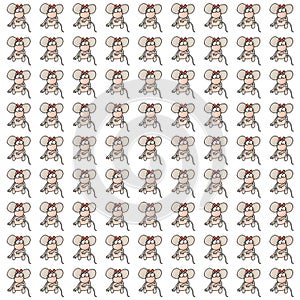 Mouse with leaf gift card or cloth,npattern, repeating pattern,