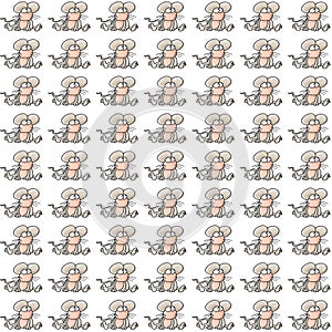 Mouse with leaf gift card or cloth,npattern, repeating pattern,