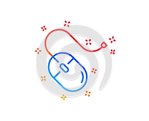 Mouse line icon. Computer component device sign. Vector