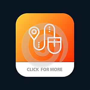 Mouse, Location, Search, Computer Mobile App Button. Android and IOS Line Version