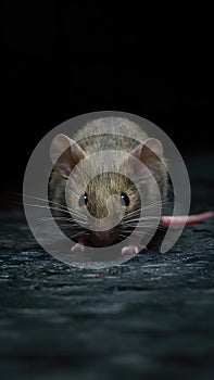 Mouse lurks, unseen, in a dark environment