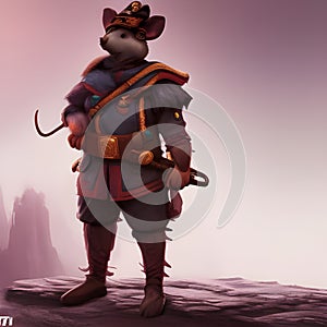 Mouse in officer costume, fantasy mouse