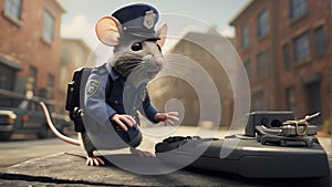 Mouse Officer: A Whiskered Guardian of Justice in Police Uniform