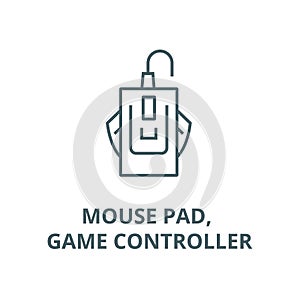 Mouse pad, game controller vector line icon, linear concept, outline sign, symbol