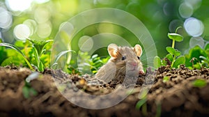 The mouse peeking out.AI generated image