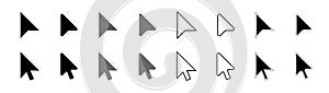Mouse pointer set. Computer mouse click cursor arrow. Cursor icon. Mouse click cursor collection