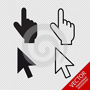 Mouse Pointer Set - Editable Vector Icons - Isolated On Transparent Background