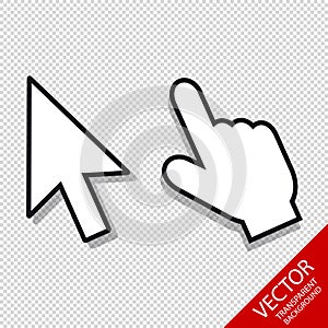 Mouse Pointer Set - Editable Vector Icons - Isolated On Transparent Background