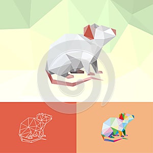 MOUSE RAT RODENTS LOW POLY POLYGONAL