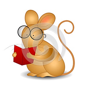 Mouse Reading a Book photo