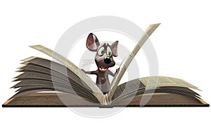 Mouse reading book