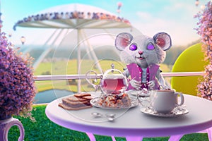 A Mouse\'s Dream High Tea in Photorealistic Compositio