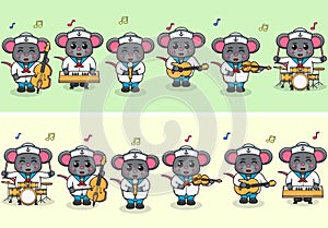 Mouse Sailor Music Band set