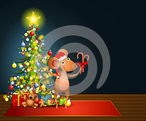 Mouse Santa Christmas Eve