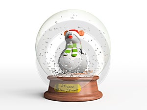 Mouse in snow globe