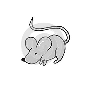 Mouse standing alone cartoon