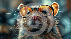 Mouse Superhero on  Background - Flat Design