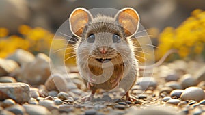 Mouse Superhero on  Background - Flat Design