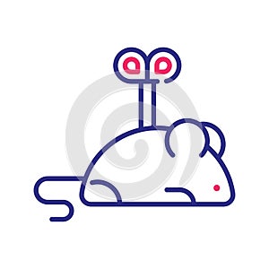 Mouse Toy Vector 2 color line Icon Design illustration. Veterinary Symbol on White background EPS 10 File