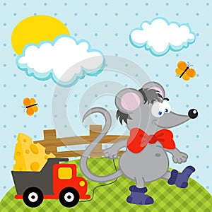 Mouse with toy vector