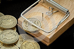 Mouse Trap Catches a British Pound Coin