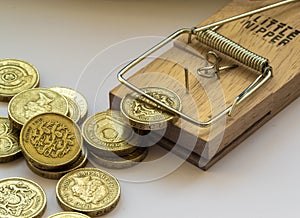 Mouse Trap Catches a British Pound Coin