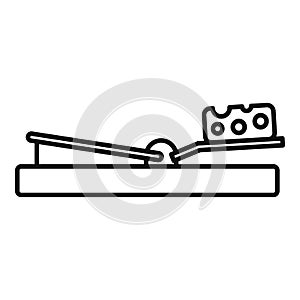 Mouse trap cheese icon, outline style