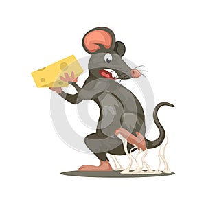 Mouse Trap Sticky Pad Cartoon illustration Vector