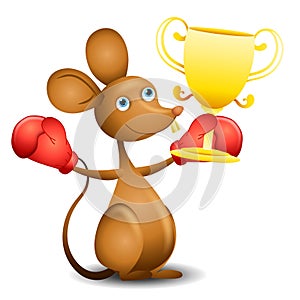 Mouse Trophy Boxing Gloves