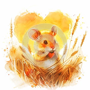 Mouse watercolour illustration