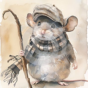 Mouse watercolour illustration