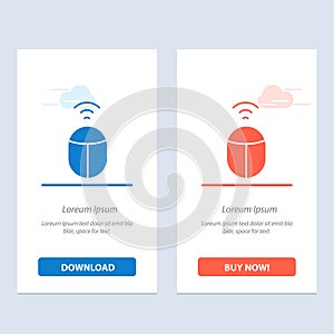 Mouse, Wifi, Computer  Blue and Red Download and Buy Now web Widget Card Template