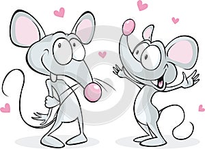 Mouses in love isolated