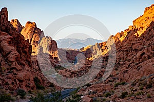 The Mouses Tank Road at Valley of Fire State Park in Southwest Nevada, USA