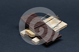 mouse trap with a chocolate bait