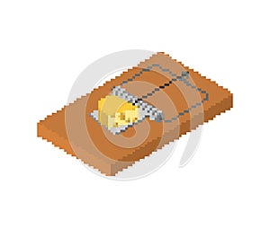 Mousetrap pixel art. 8 bit Mouse trap. pixelated Vector illustration