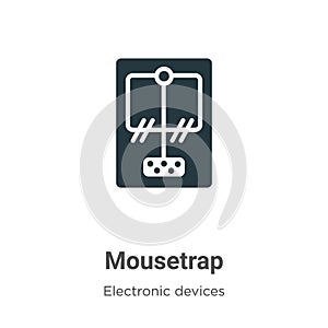 Mousetrap vector icon on white background. Flat vector mousetrap icon symbol sign from modern electronic devices collection for