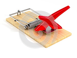 Mousetrap on white background. Isolated 3D
