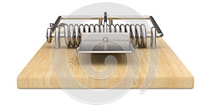 Mousetrap on white background. Isolated 3D illustration