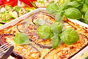 Moussaka with aubergine