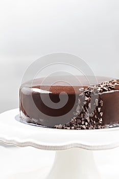 Mousse cake with mirror glaze