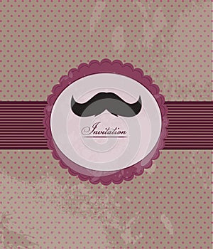 Moustache background invitation