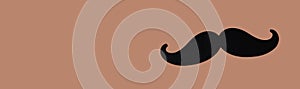 Moustache on a brown background, web banner