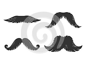 Moustache engraving vector illustration