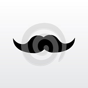 Moustache icon isolated style vector illustration. Black moustache Masculine, male, fathers fashion style element on white