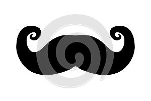 Moustache icon isolated, whiskers sign - vector