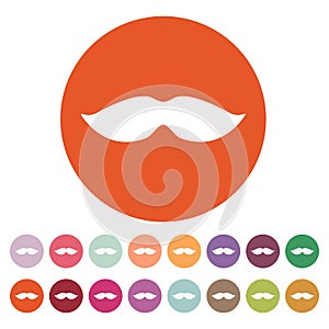 The moustache icon. Whisker symbol. Flat