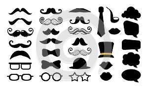 Moustache mustache vector hipster icon set