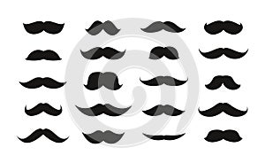 Moustache on white background. Vector illustration photo
