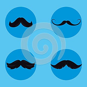 moustaches set hipster style